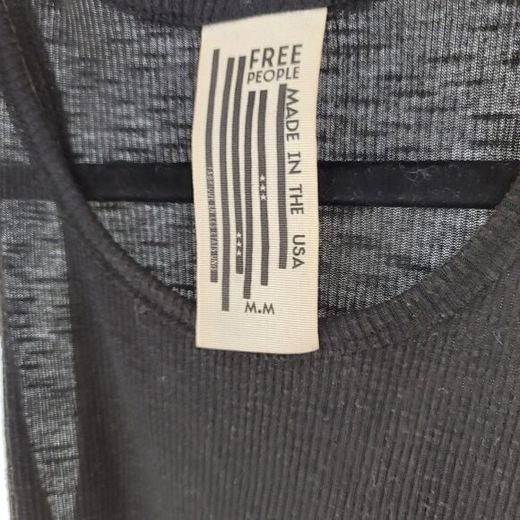 Freepeople black loose fit ribbed tank - Picture 5 of 5